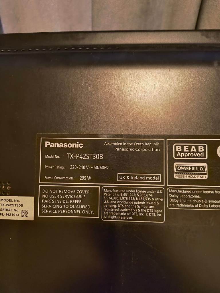 Panasonic TX-P42ST30B Plasma TV