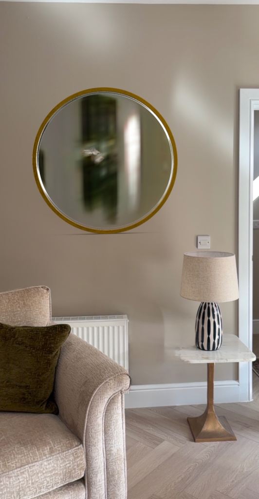 Gold Metal Round Mirror (brand new in box)