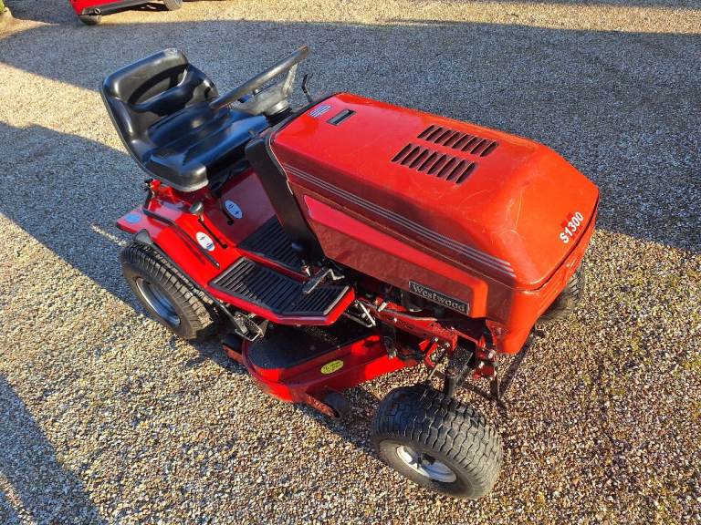 Westwood tractor mower with roller, sweeper and grass collector