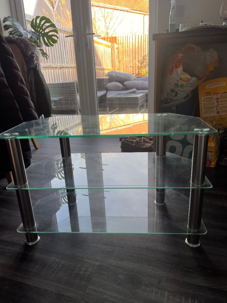 Glass tv unit, excellent condition