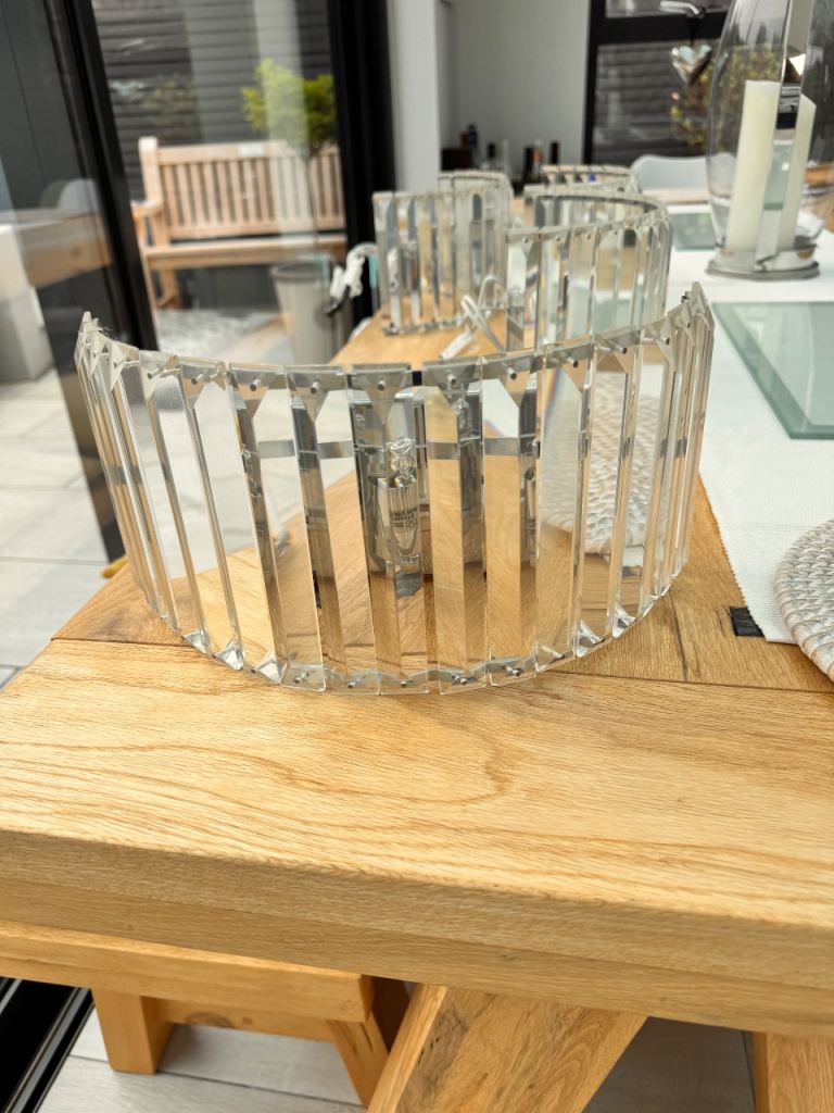 Stylish Clear Glass and Metal Wall Light