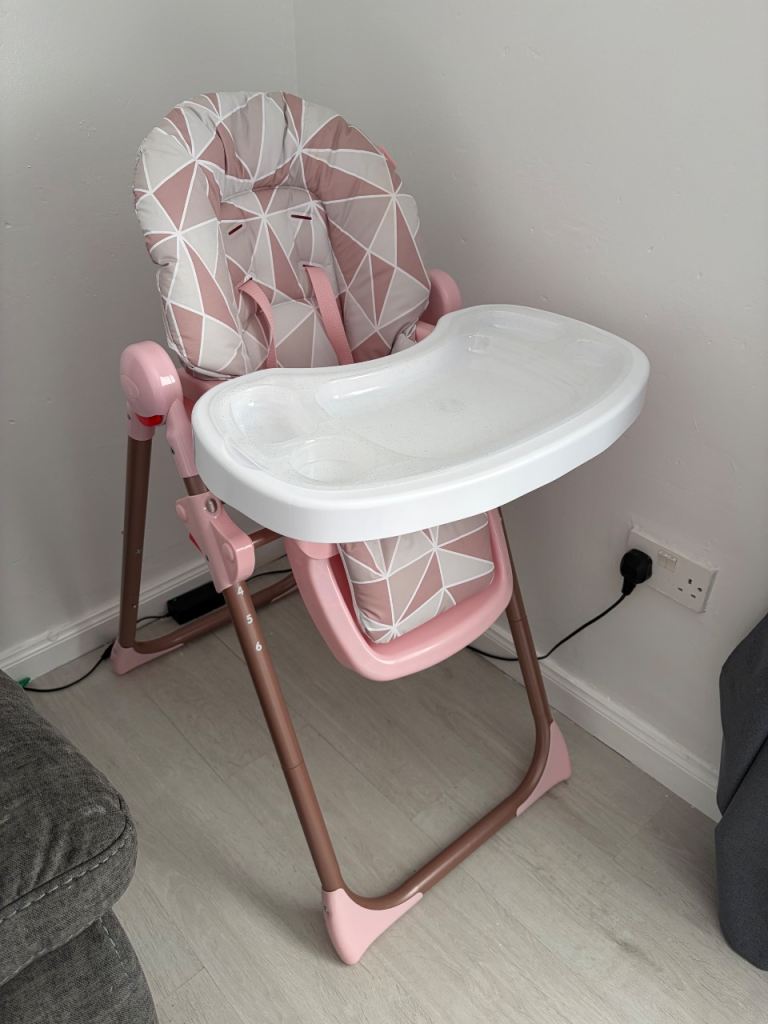 Pink my babiie High Chair with Tray – As Good As New
