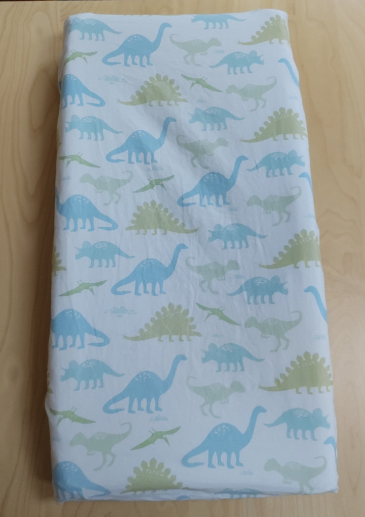 Carousel Designs Seafoam Aqua & Pastel Green Dinosaurs Changing Pad Cover - Organic 100% Cotton