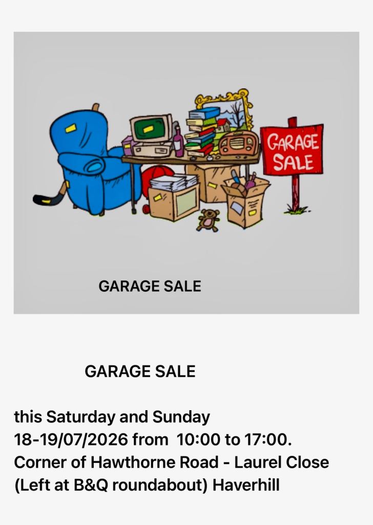 Garage Sale – Various Items Available