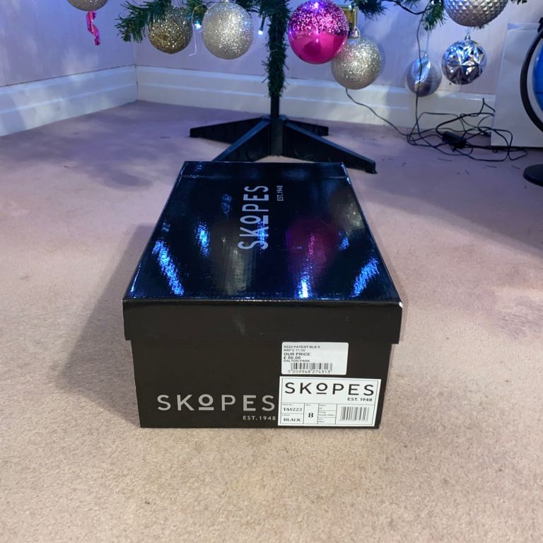 Skopes Mens Black Patent Leather Shoes UK 8