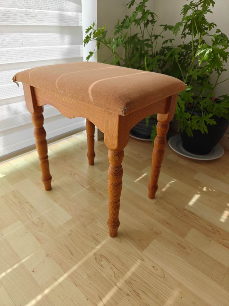 Solid Pine stool (dressing/piano stool)