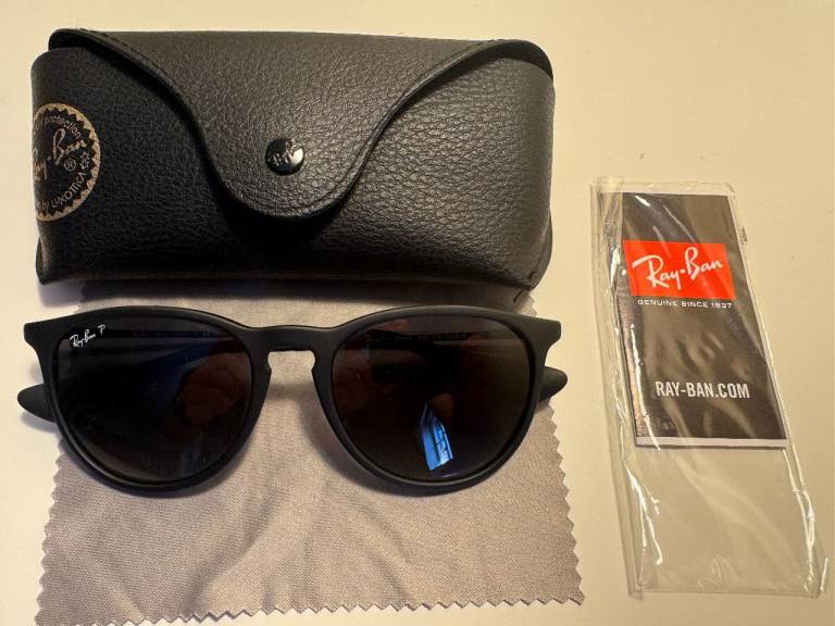 Ray-Ban Erika Polarised Sunglasses – Matte Black RB4171
