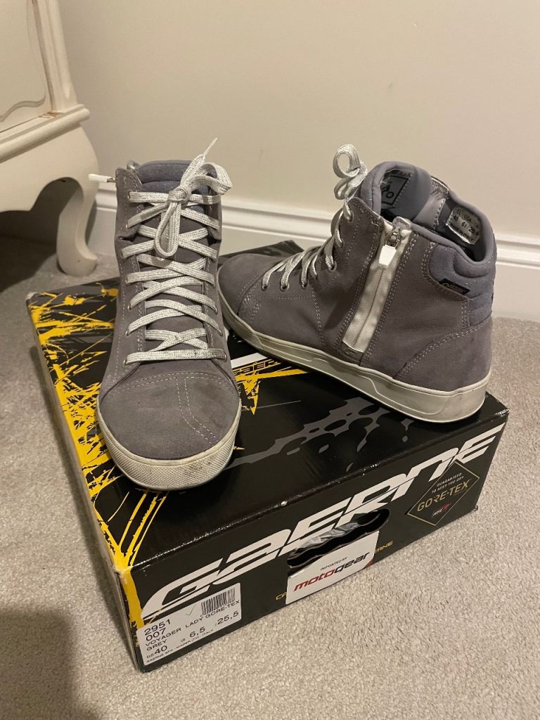 Ladies Gaerne voyager Gore-Tex grey motorcycle trainers 