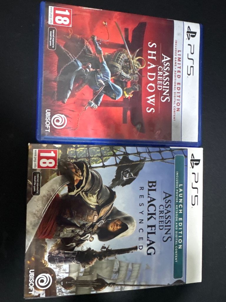 Assassins creed shadow + Blackflag Launch edition with codes