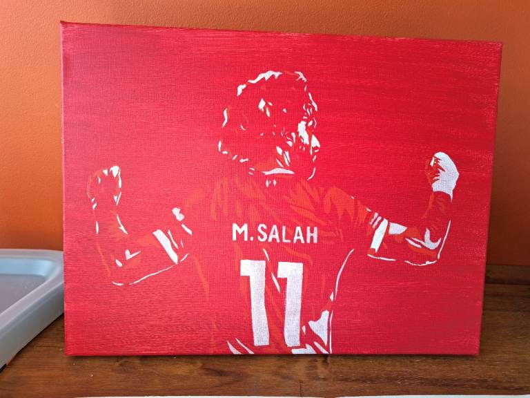 Salah Liverpool Stencil Art Canvas