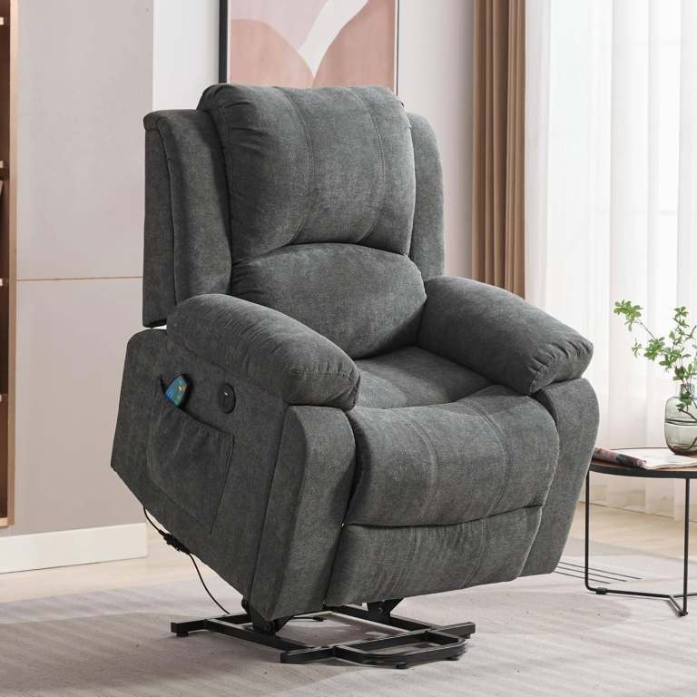 BTM Power Lift Chairs, Riser Recliner Chair with Heat & Massage Storage Pockets and Cup Holders