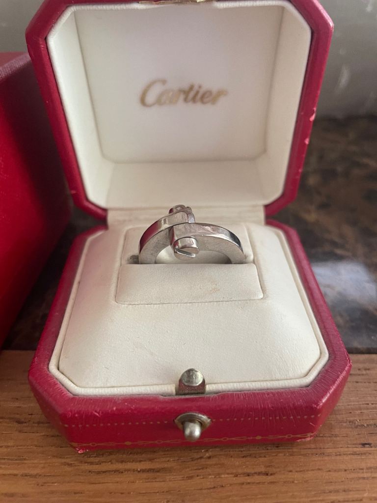 Cartier Ring  Menotte 18ct White Gold Size O Ltd Edition Now Retired