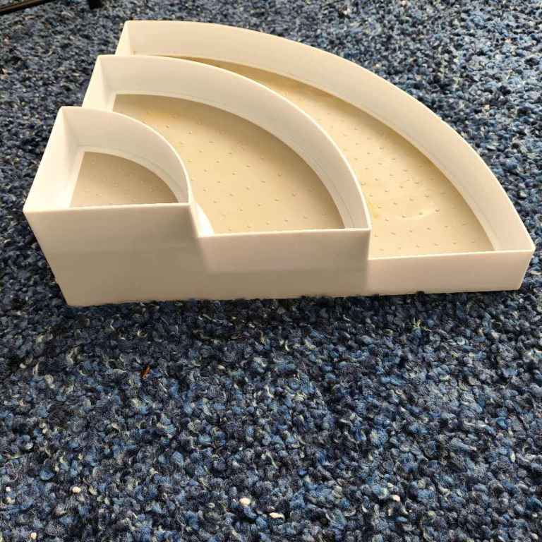 White 3-Tier Corner Kitchen Cupboard / Pantry Organizer Non-slip 30cm