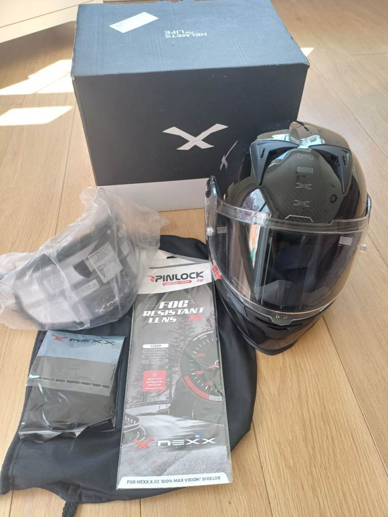 Nexx Carbon Black Motorcycle Motorbike Helmet size XS