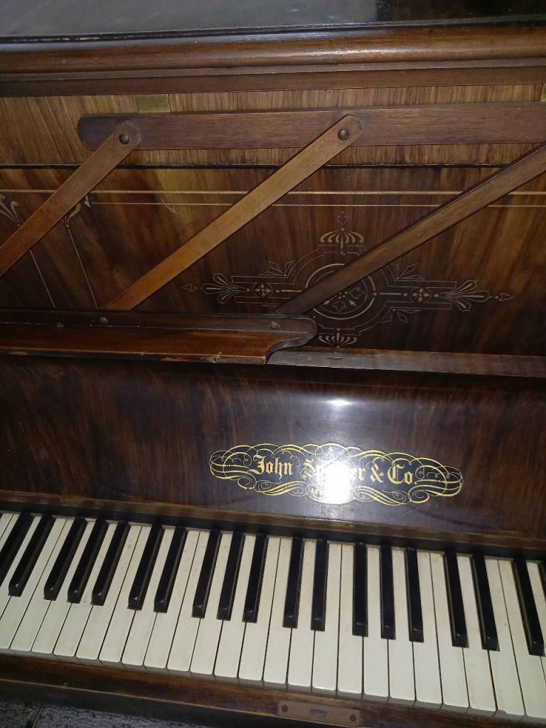 John Spencer & Co Upright Piano - Fair Condition Wood Finish