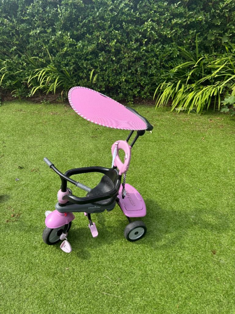 Smoby Pink Toddler Tricycle with Parent Handle