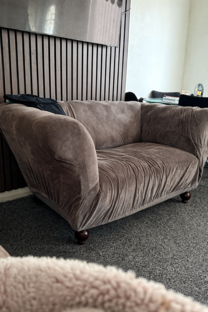 Velvet sofa 2 seater in good condition
