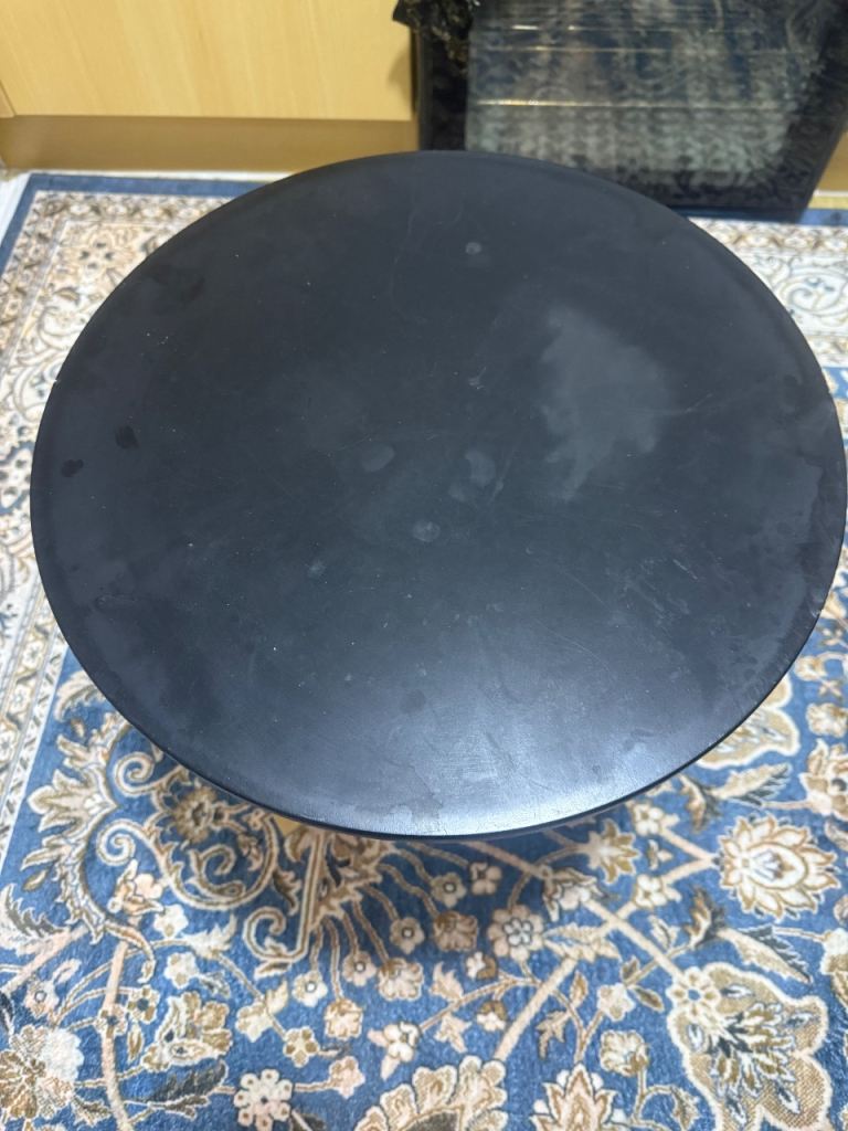 Wooden  Ikea Fornbro- Black Round Coffee Table