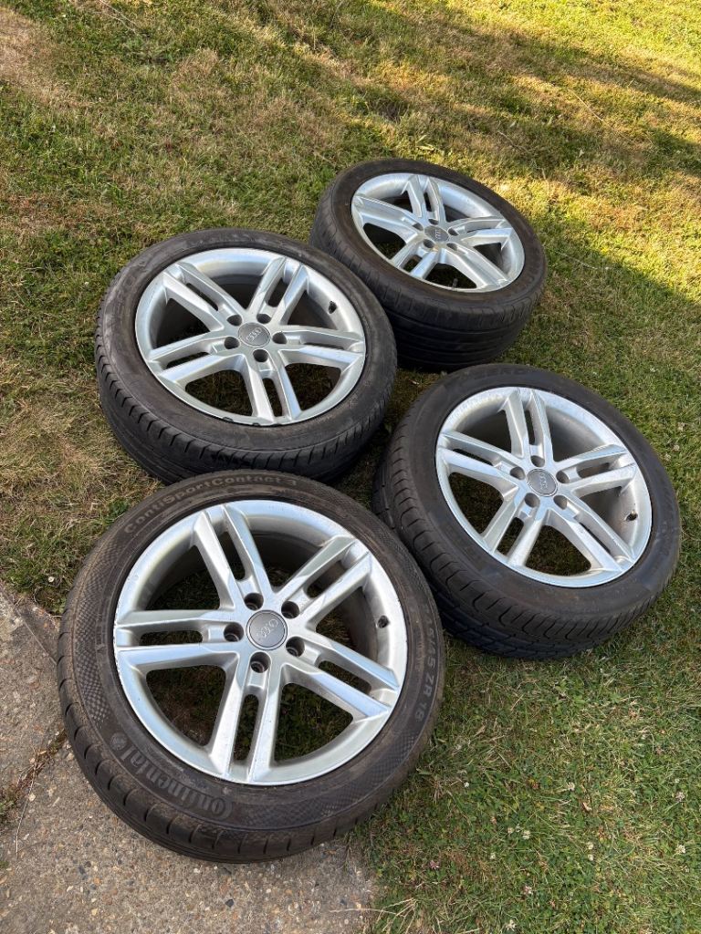 GENUINE AUDI A4 A6 5x112 18" ALLOY WHEELs, PART With Tyres Rims
