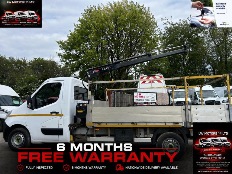 VAUXHALL MOVANO 2.3 CDTI LWB L3H1 11FT ALLOY DROPSIDER WITH 013 HIAB 2020 69 REG