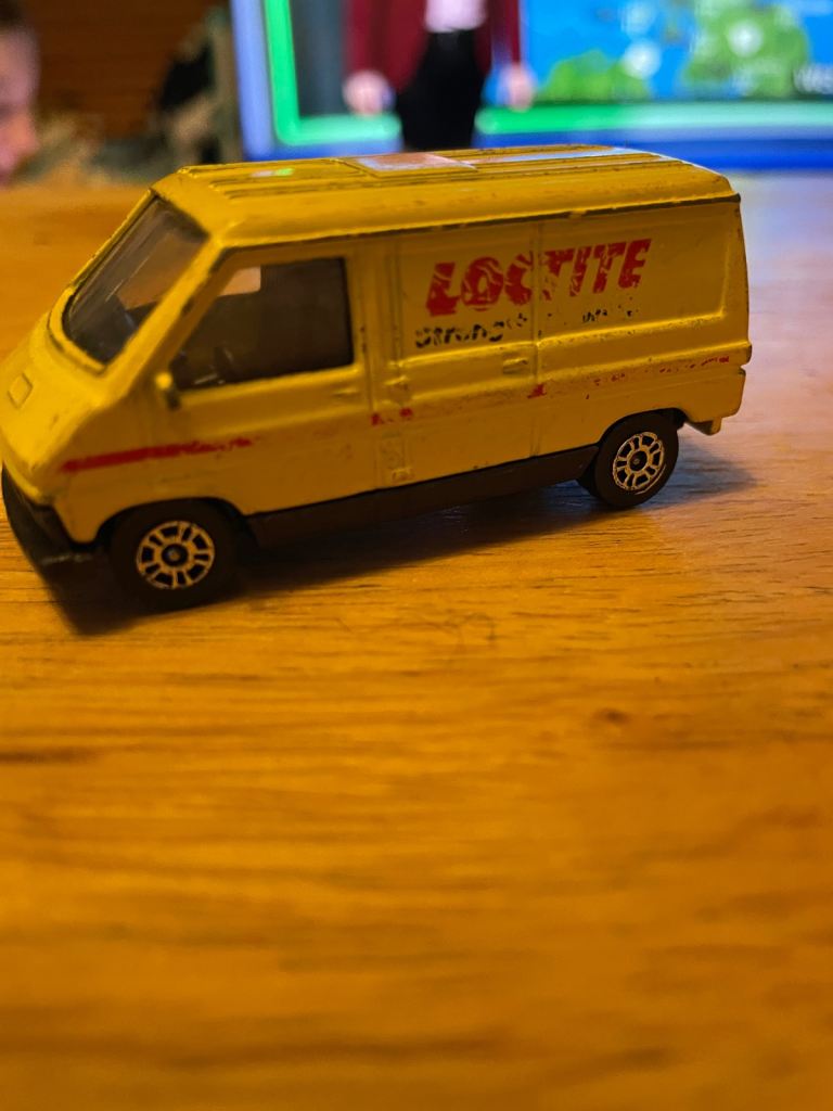  Vintage Corgi 1985 Renault Trafic van with a Loctite livery. 