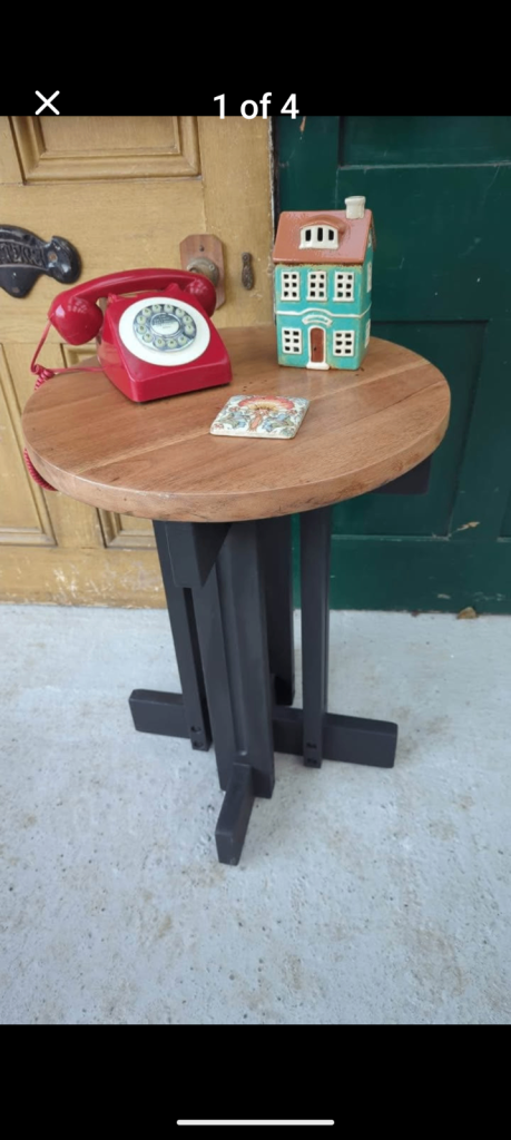 Lovely black refurbished console hall side table 
