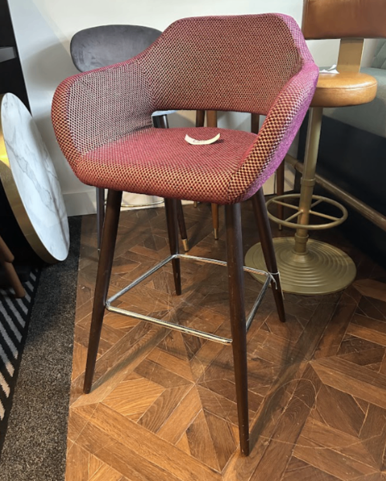 New Ex Display, Bespoke Made, Pink Textured Bar Stool, £80 X1 In Stock