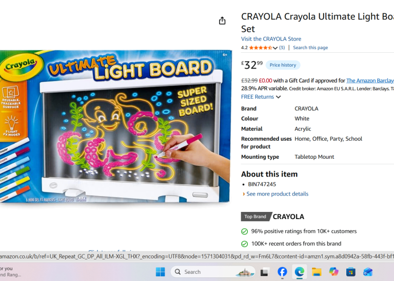 Crayola Ultimate Light Board drawing set