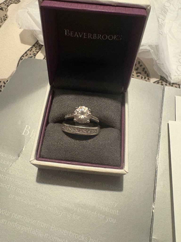Beaverbrooks eng ring size L, and wedding band set