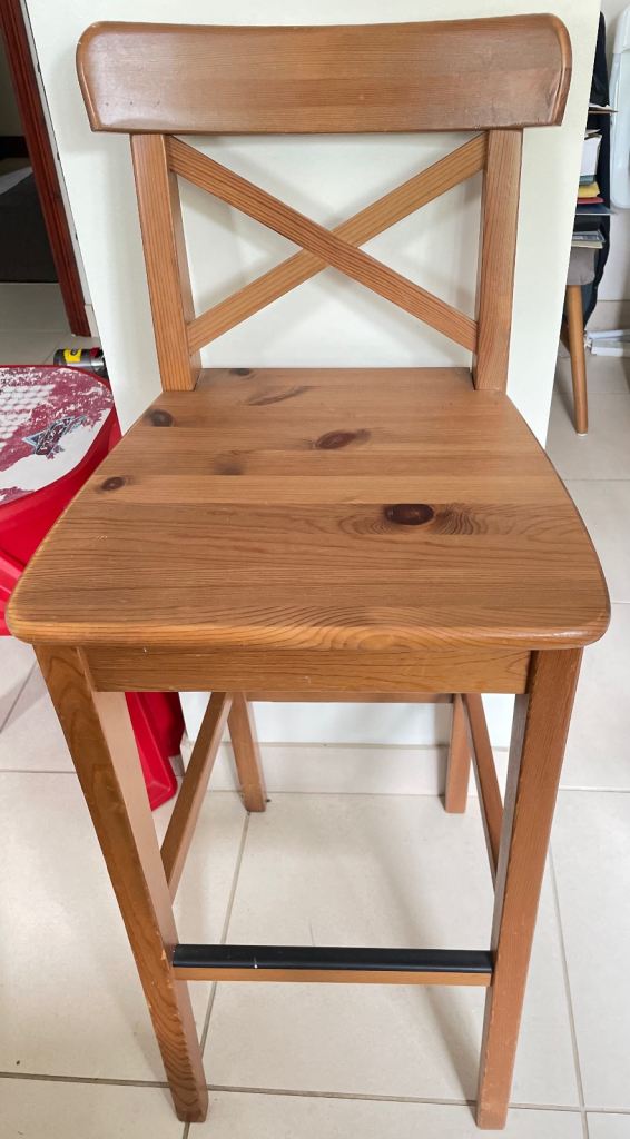 Breakfast high chair - solid wood 