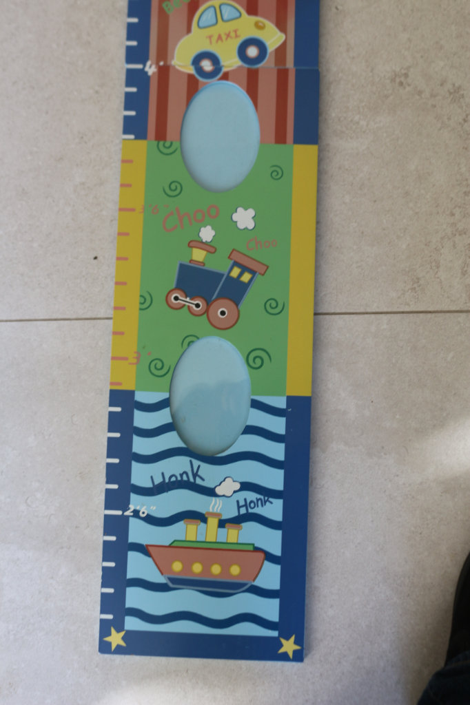 Boys baby bedroom nursery height growth chart photos cars transport blue cute present gift 
