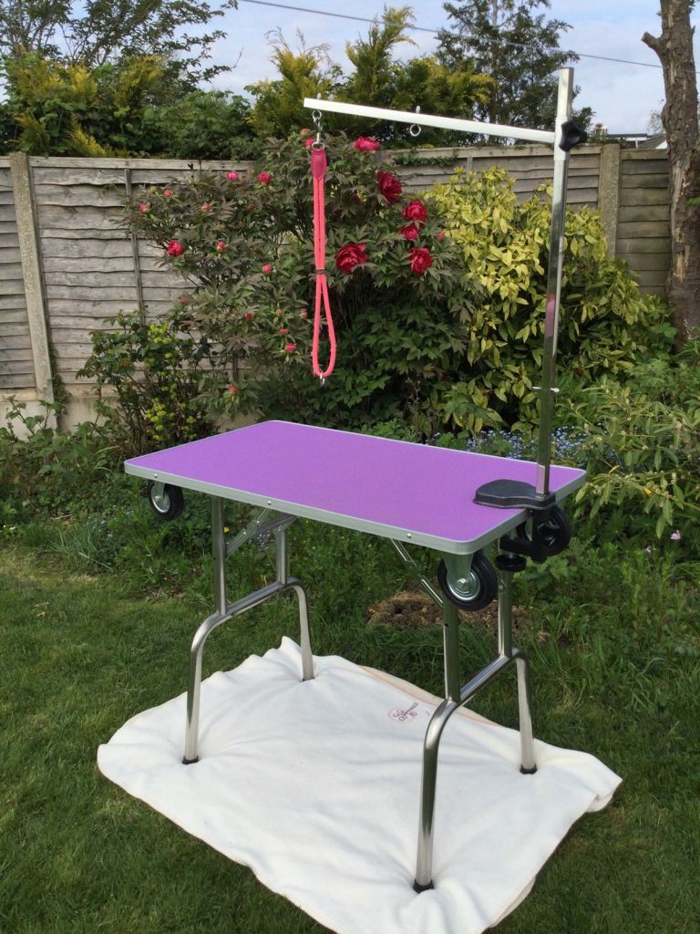 Pedigroom Portable Foldable Grooming Table With Wheels For Crufts Show Home Salon