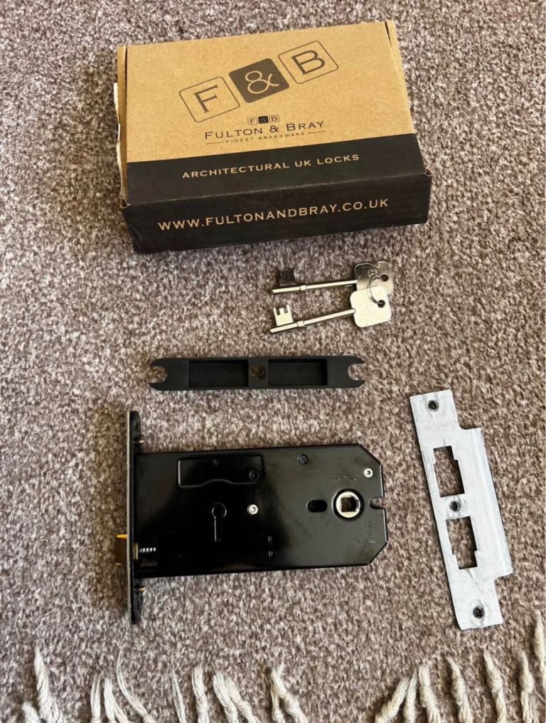 152mm PVD Brass 3 Lever Horizontal Mortice Lock ZUKH3152PVD