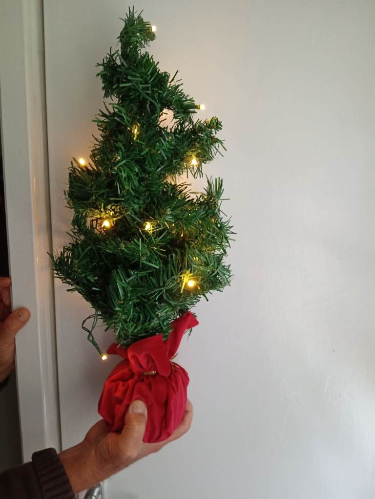 Small Artificial Christmas Tree with Lights