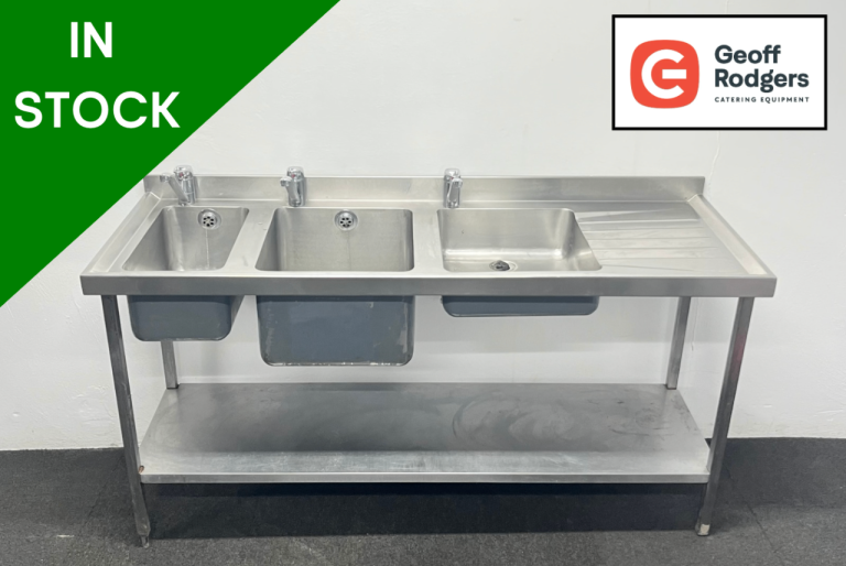 PROFIT NOW, BUY LATER! - Used 1700mm Stainless Steel Triple Bowl Sink w/ Undershelf – Includes Taps