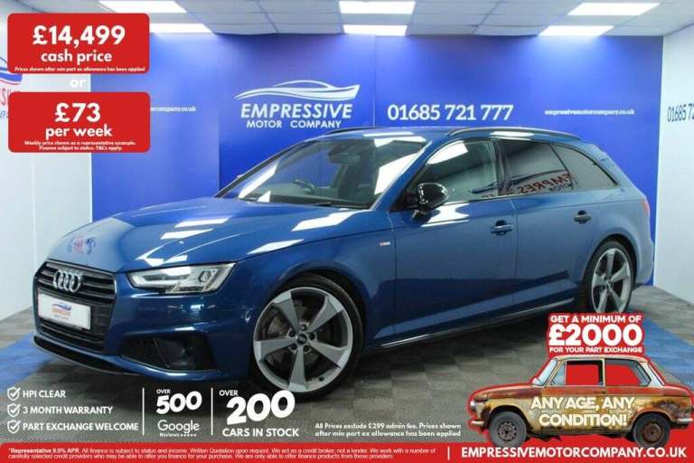 2019 19 AUDI A4 AVANT 2.0 TFSI 35 BLACK EDITION ESTATE 5DR PETROL S TRONIC EURO