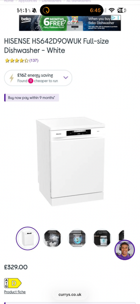 Hisense Dishwasher
