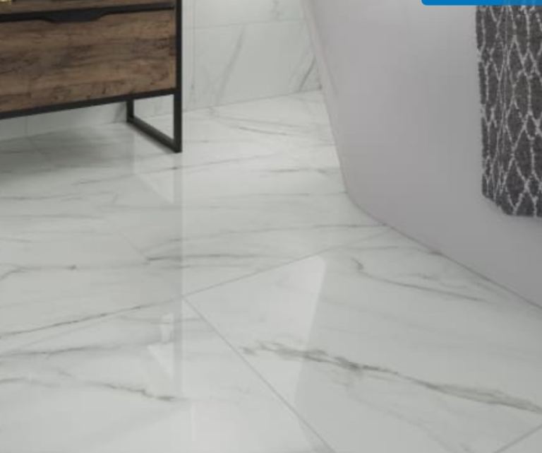 Wickes Calacatta Charm Polished Porcelain Wall & Floor Tile - 600 x 600mm x 5 tiles 
