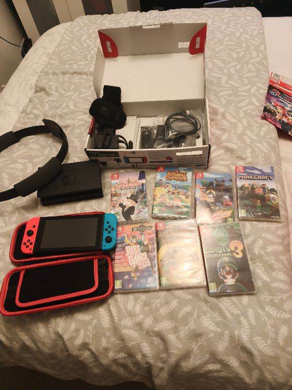 Nintendo switch bundle with 9 games