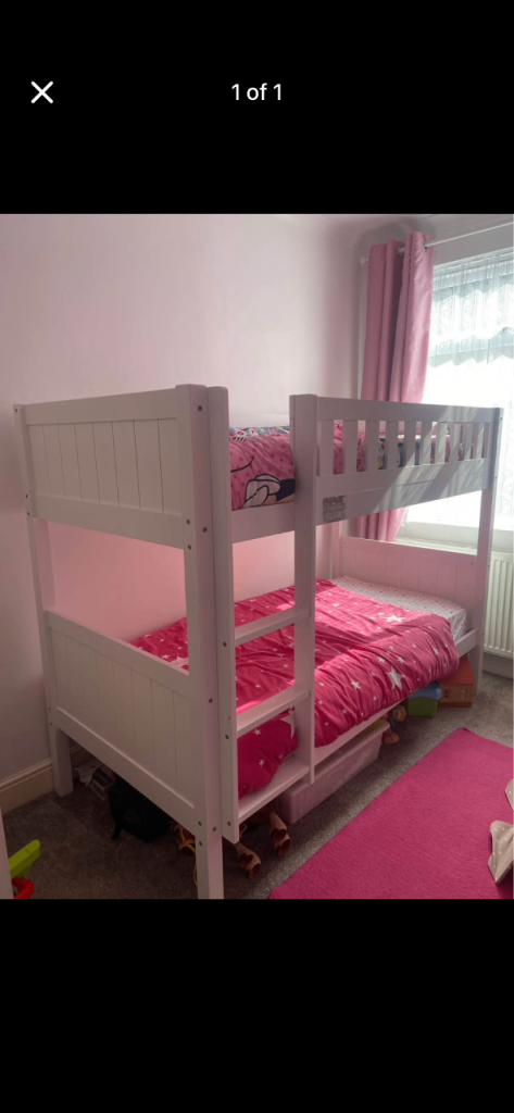 White kids bunk beds