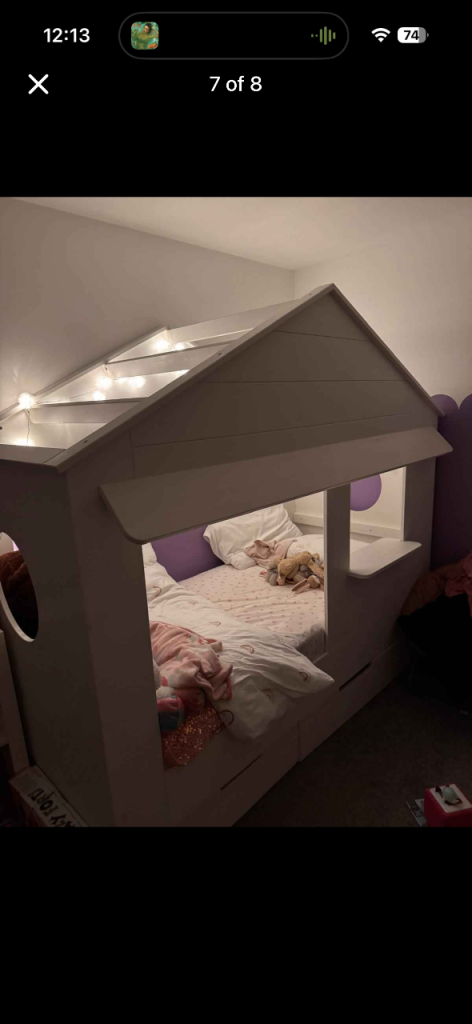 Children's Solid Wooden House Bed / Cabin Bed with Storage