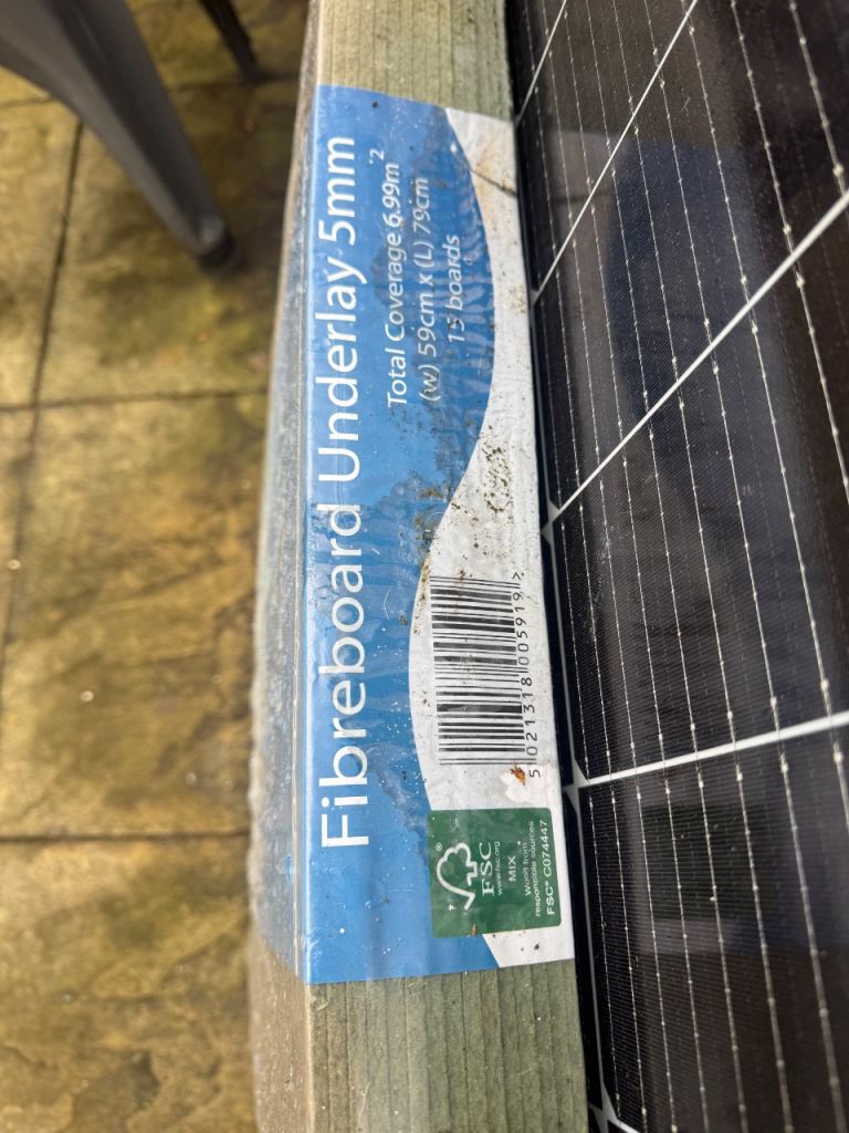 Fibreboard Underlay 5mm – New, Unused Roll