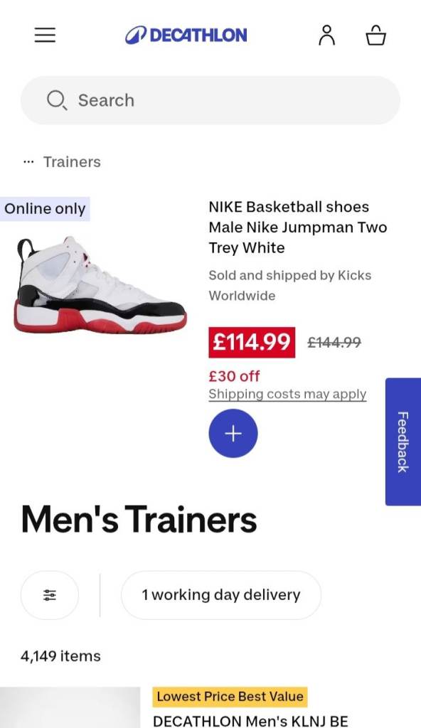 Nike Jordan Jumpman Two Trey XIV Trainers Size UK 11In White,Black & Red Brand New Boxed