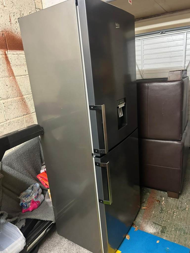 Fridge freezer graphite grey beko with cold water dispenser excellent condition 