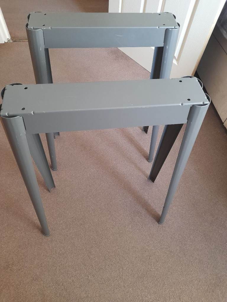 Pair of Grey Metal Stands/Trestle Legs – Good Condition