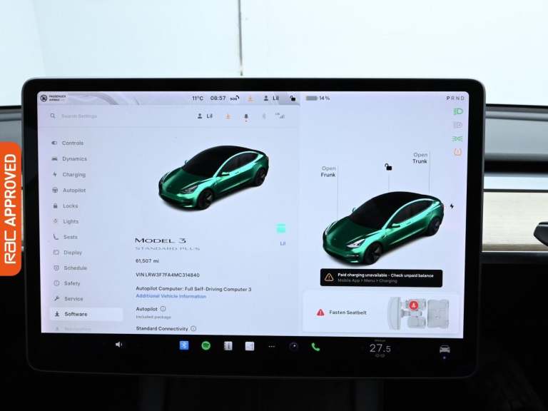 2021 Tesla Model 3 Standard Range Plus Saloon 4dr Electric Auto RWD (241 bhp) Saloon ELECTRIC Aut...