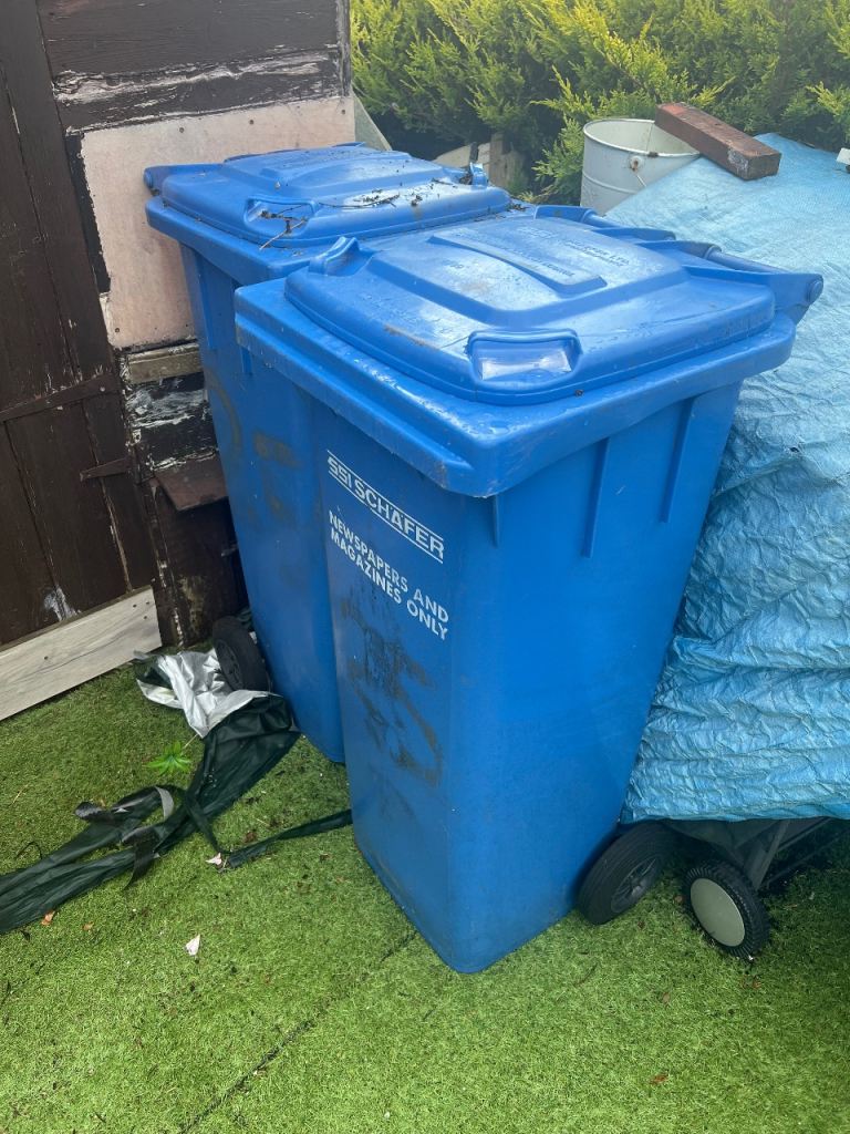 2 blue bins as new suit meal storage etc. 