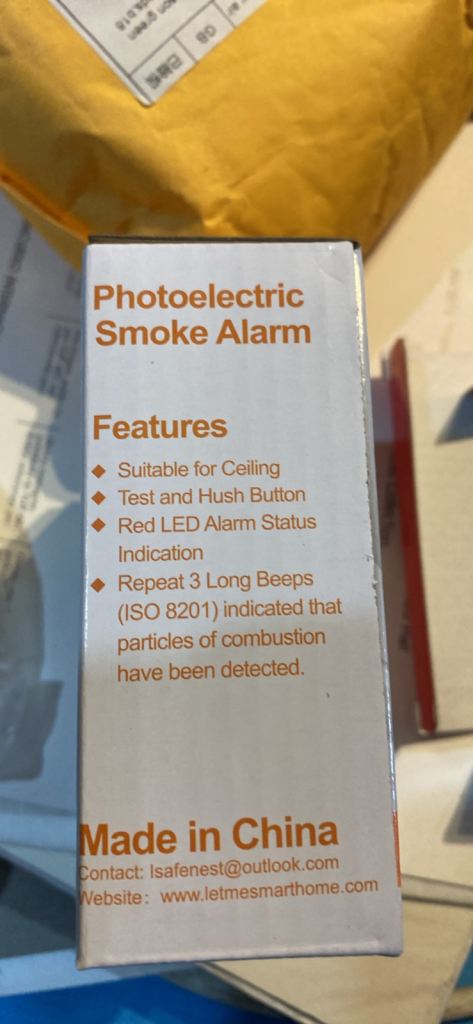 Isafenest Photoelectric Smoke Alarm LZ-1906 – New, Boxed
