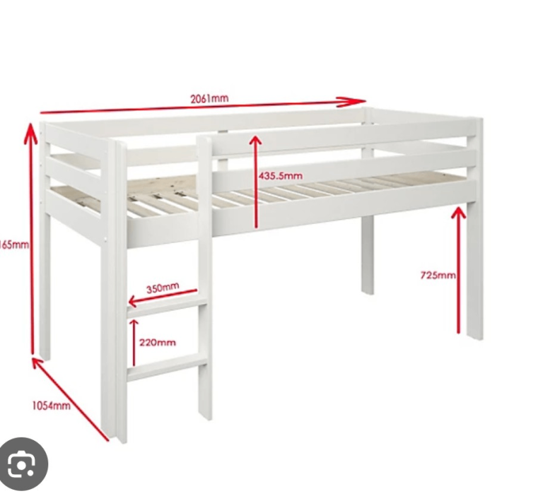 image for Children's mid sleeper single bed frame