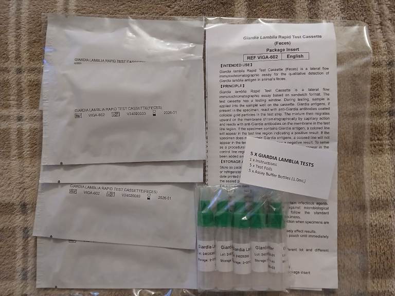 TESTING KIT FOR GIARDIA IN DOGS - 5 tests